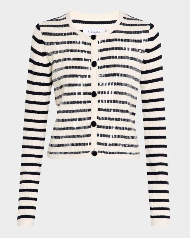Nebula Sequined Striped Cardigan